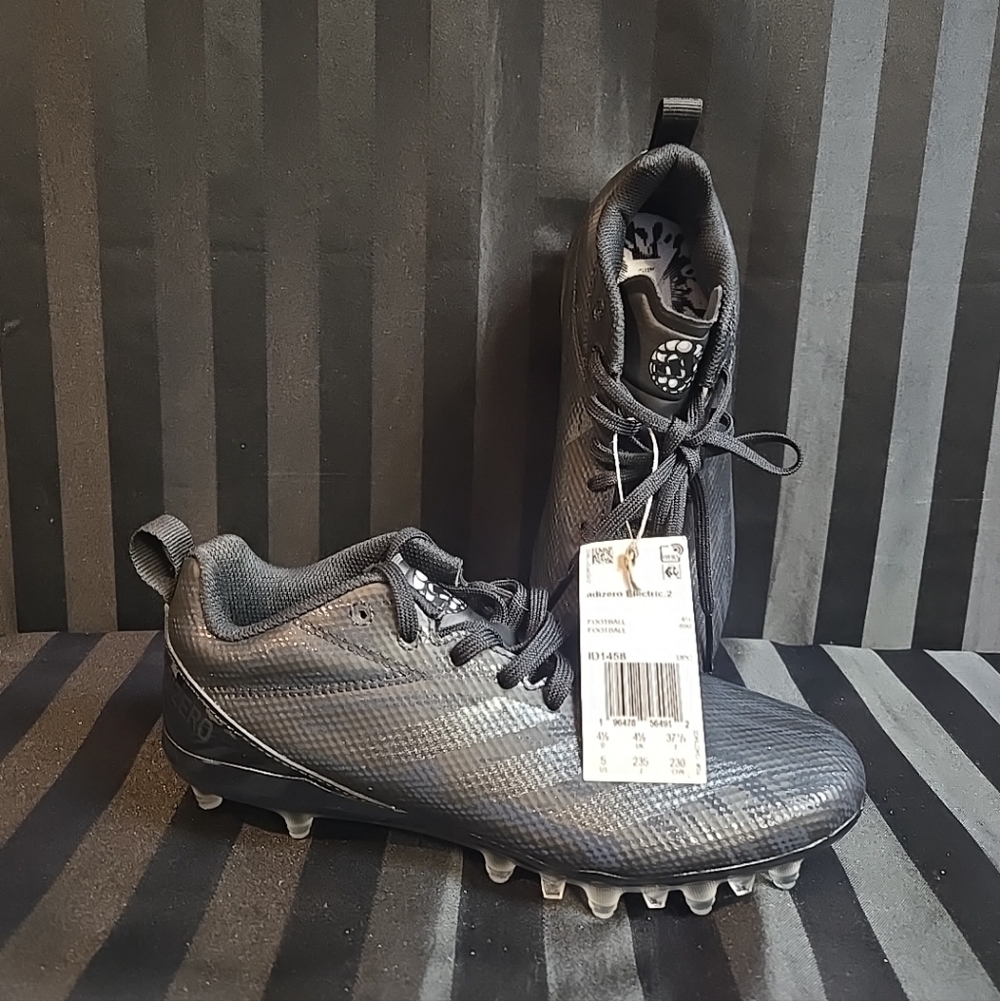 New No Box Adidas Kids US 5 Adizero Electric 2 Football Cleats Black Lace Up